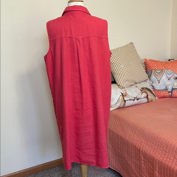 Eileen Fisher Organic Linen Collar Garment-Dyed Shirt Dress Grenadine size Large - Picture 7 of 12